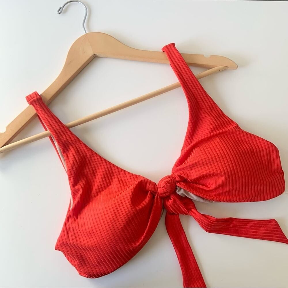 Pilyq PQ Swim Drew Knot Bikini Top Swimwear Size Large NEW Retail $80 TOP ONLY